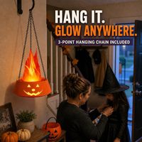 Lampe LED citrouille d'Halloween à effet de flamme, lampe de foyer simulé pour fête d'Halloween et décoration de scène
