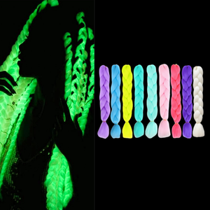 Di alta qualità colorato sintetico incandescente estensione luce trecce <span class=keywords><strong>capelli</strong></span> splendenti nel buio per le ragazze - Product Image 1