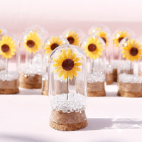 Mini cúpula decorativa de borosilicato transparente soplada a mano con decoración del hogar Europa arte popular girasol ecológico