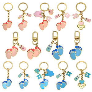 Porte-clés Bouteille de Bébé Rose et Bleue, Cadeau Commémoratif pour Parents, Mère et Père, Idéal pour Révélation du Sexe et Banquets de Bébé - Vente Flash - Product Image 1