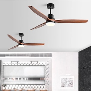 Solid Wood <b>Ceiling</b> <b>Fan</b> Light 220V LED Flush Mount Modern Minimalist For Living Room And Dining Room - Product Image 1