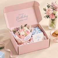 Boîte d'emballage florale personnalisée de luxe avec logo, boîte cadeau rigide biodégradable pour la livraison de bouquets haut de gamme et de roses éternelles