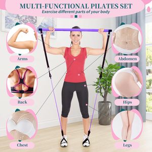 Accessoires de fitness et de yoga multifonctionnels, bâton d'entraînement durable pour tonifier les pieds, kit de barre de Pilates en 2 sections - Product Image 3