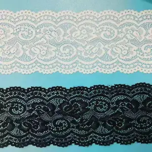 Black Elastic Lace Trim Embroidery Trim Width 10cm Flower Pattern Lace Trim for Variety Clothing Underwear Wedding Accessories