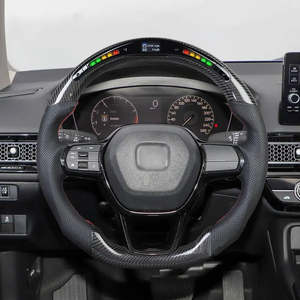 Volante Deportivo Personalizado de Fibra de Carbono Real con LED Inteligente para <span class=keywords><strong>Honda</strong></span> <span class=keywords><strong>Civic</strong></span> Gen 11th 2021 2022 <span class=keywords><strong>2023</strong></span> 2024 2025 Tipo <span class=keywords><strong>R</strong></span> - Product Image 2
