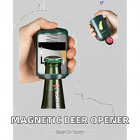 Ouvre-bouteille magnétique automatique en acier inoxydable, presse-couvercle portable, gadget de bar et de cuisine
