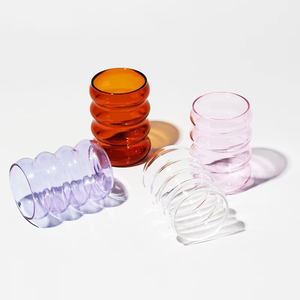 كوب ماء شرب إبداعي مخصص من زجاج البورسليكات كوب زجاجي عالي الكرة مقاوم للحرارة شفاطة - Product Image 6