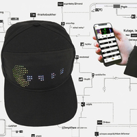 Panel LED recargable Programable Control Bluetooth Business Common Message Display LED Hat Cap