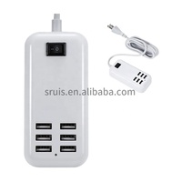 6 USB Phone Charger HUB 30W 6A Desktop EU/US Plug Wall Socket Charging Extension Socket Power Adapter for iPhone 12 pro