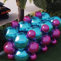 Ballon gonflable miroir flottant disco de Noël en PVC pour fête, mariage, publicité, sphère brillante or argent, or argent mariage