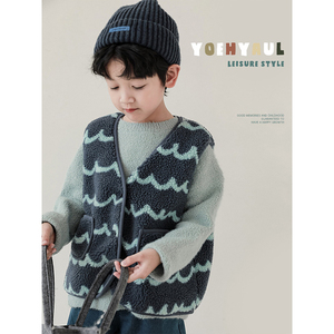 <span class=keywords><strong>Gilet</strong></span> d'hiver en velours pour enfants Garçons <span class=keywords><strong>Gilet</strong></span> coloré en tissu ondulé à double poche Plus <span class=keywords><strong>Gilet</strong></span> décontracté pour garçon - Product Image 2