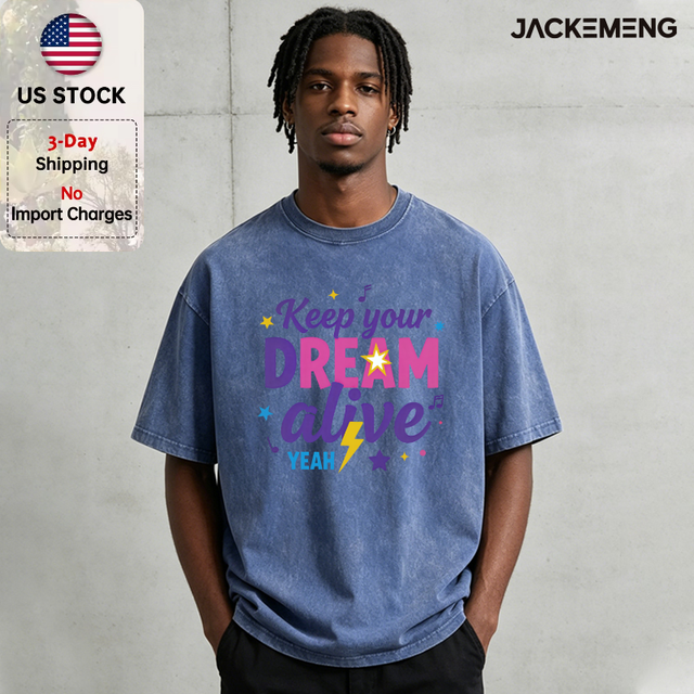 Oversized Purple Pink Blue Cursive Font Star Music Symbol Print Tshirt USA Stock Wholesale Dream Quote Casual Tee