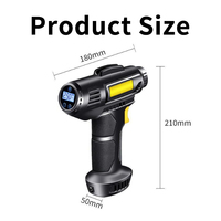Gonfleur de pneus numérique portable sans fil USB 12V pour voitures, véhicules électriques, motos, noir