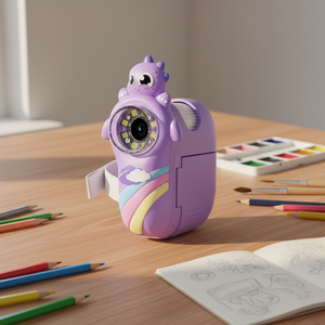 Prezzo Scontato: Fotocamera e Microscopio Giocattolo Educativo per <span class=keywords><strong>Studenti</strong></span>, Design Carino Rosa/Viola, per Osservazioni Divertenti all'Aperto - Product Image 1