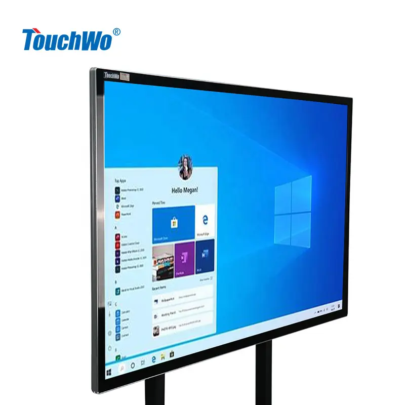 Touchwo จอสัมผัสแบบอินเทอร์แอคทีฟขนาด43 55 65 75นิ้วจอแสดงผล4K แบบสองหน้าจอสำหรับการศึกษา