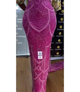 패션 패브릭 2023 무거운 수제 자수 페르시 신부 레이스 패브릭 화이트 페르시 레이스 패브릭 웨딩 이브닝 드레스