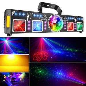 Цветной анимационный лазерный проектор с четырьмя/пятью головками, 7-в-1, с узорами, для создания атмосферы в KTV и барах, для вечеринок, IP65, 60 Вт, DMX512, высокая яркость - Product Image 1