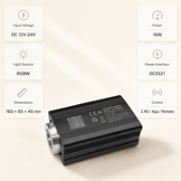Panneaux de plafond à fibres optiques LED RGBW 16W Twinkle Star Shooting 12V, absorbants le son, indice de protection IP20, lumière du jour 6000K, télécommande et application
