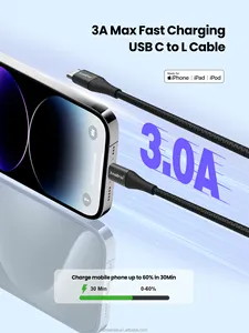 Amaitree MFi certificado 1,2 m 3ft 60W Usb teléfono móvil Cable de carga rápida para Iphone 11 12 13 14 Pro Max