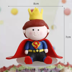 Couronne décorative <span class=keywords><strong>Petit</strong></span> <span class=keywords><strong>Prince</strong></span> Argile Polymère Dessin Animé 3d Enfants Anniversaire Insertion Fondant Dessert Bar Gâteau Topper Décoration - Product Image 3