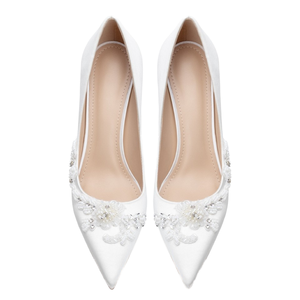 2024 produttori all'ingrosso di forniture transfrontaliere nuove <span class=keywords><strong>scarpe</strong></span> tacco alto da donna tacco a spillo bianco luce di lusso - Product Image 1