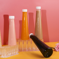 Bouteille de jus en plastique jetable réutilisable de forme conique de 8 oz, 12 oz, 16 oz, contenant de boisson avec bouchon inviolable