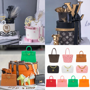 Valentine's Day Cake Toppers Rectangle Plastic Handbag Shape Decorations For Cake Decorating Supplies - Product Image 4