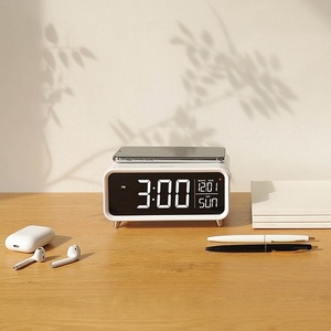 Lámpara de cabecera con cargador inalámbrico, <span class=keywords><strong>pantalla</strong></span> LCD con brillo de 3 grados y despertador, gran oferta - Product Image 4