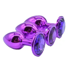 2024 Hot Selling 3 Pcs Luxury Jewelry Design Fetish Anal Butt Plug Metal Butt Plug Stainless Steel Anal Plug Set Adult Toys