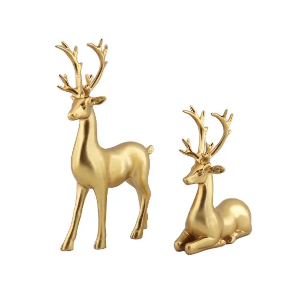 Shop Hotel Mall Decoration Customized Size Resin Reindeer  Deer Sculpture Festival Party Christmas Deer Statue Decoration