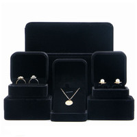 Boîtes cadeaux de luxe personnalisées en velours de haute qualité pour bijoux, colliers et bagues, avec ruban doux, boîte de rangement en velours pour bijoux