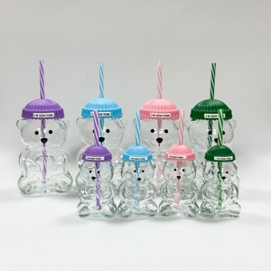 Vaso <span class=keywords><strong>de</strong></span> Vidrio <span class=keywords><strong>con</strong></span> Forma <span class=keywords><strong>de</strong></span> Oso <span class=keywords><strong>de</strong></span> Peluche, <span class=keywords><strong>Diseño</strong></span> <span class=keywords><strong>de</strong></span> Nueva York, Estilo Americano, Lindo Vaso <span class=keywords><strong>con</strong></span> Tapa <span class=keywords><strong>de</strong></span> Gorro, Portátil y Reutilizable - Product Image 1