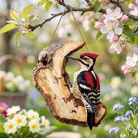 Décoration murale en bois 2D, motif animal mignon : hibou-briseur d'oiseaux, simulation d'oiseau, nid d'oiseau, produits d'art mural en bois à suspendre
