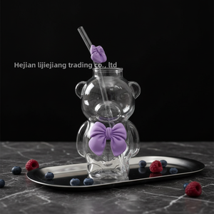 Tazza Little Bear dal Design Moderno, Bicchiere Monostrato per Caffè e Tè con Cannuccia, Elegante e Personalizzabile per la Casa - Product Image 2