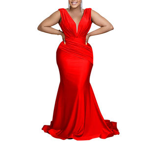 सुरुचिपूर्ण स्लीवलेस पार्टी ड्रेस स्वीप लंबाई बैकलेस प्रोम बॉल गाउन कपड़े महिलाओं - Product Image 1