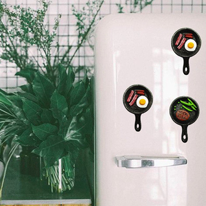 Aimants de réfrigérateur promotionnels personnalisés en résine, style aliments simulés (Saumon, Hot-dog, Steak, Poêles, Pots), avec autocollants - Product Image 2