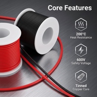 Fil de silicone de qualité marine pour moteur de pêche à la traîne, câble flexible en cuivre étamé anti-corrosion 6AWG 600V pour utilisation en eau salée