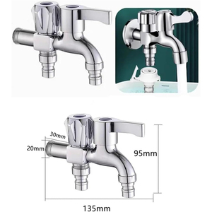 Edelstahl Frostschutz-Außenwasserhahn Schlauchanschluss Ersatz Wandmontierter Doppelhahn Wasserhahn mit 2 Auslässen - Product Image 3