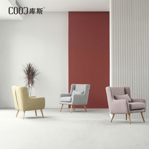 Penjualan Laris Kursi Tunggal Warna Abu-abu Muda dengan Ottoman untuk Ruang Tamu Sudut Baca Furnitur Kursi Sofa - Product Image 3