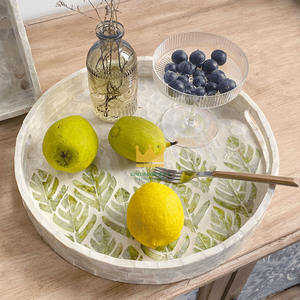 Plateau de service portable en nacre écologique de haute qualité, fait main, pour desserts, fruits et décoration de table, origine Vietnam - Product Image 2
