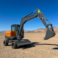 Mesin Penggali Tanah Besar 6 Ton Excavator Roda Hidrolik dengan AC