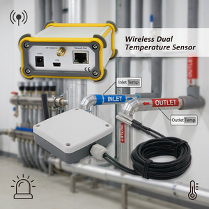 Wireless Dual <b>Temperature</b> Sensor Wireless Dual <b>Temperature</b> Data Recorder Alarm Central Monitoring Station with Dual Probe - Product Image 1
