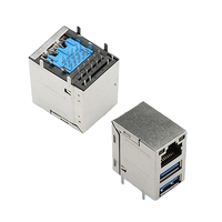 Connecteur femelle RJ45 blindé GLGNE SMD 1 port 8 broches avec LED, prise Ethernet à montage en surface pour carte de circuit imprimé (PCB) - Vente en gros