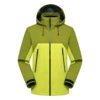 Veste de randonnée imperméable pour homme, coupe-vent, à capuche, pour la montagne, la randonnée et le camping, veste en tissu technique bicolore