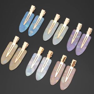 Custom Pink <b>Sweet</b> Face Wash Women Girls Seamless Hair Pin Flat Cosmetic Marble Acetate No Crease Less No Bend Hair Clips - Product Image 3