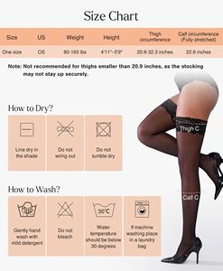Bas de cuisse en <span class=keywords><strong>nylon</strong></span> transparent à dentelle pour femmes et filles, style sexy pour soirée, vintage d'été - Product Image 6