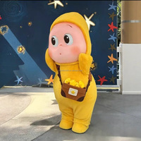 Nouveau Costume Gonflable de Poupée Étoile de Dessin Animé avec Coiffe, Accessoires de Spectacle, Poupée Gonflable Jaune Bébé Gras