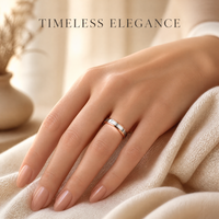 18K Roségold Plattierter Zweifarbiger Stufenförmiger Ehering Anpassbar Gravierbar Elegant Leichter Luxus Zertifiziert Personalisiert