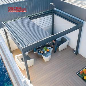 Gola Aluminium Outdoor Retractable Patio <strong>Awning</strong> Garden Patio Poolside 20X20 European Style with <strong>Solar</strong> Lights Retractable Pergola - Product Image 3