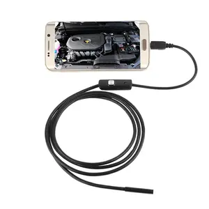 Su geçirmez 720P HD 7mm Lens muayene boru 1m endoskop Mini USB kamera yılan tüpü ile 6 led borescope Android telefon PC için